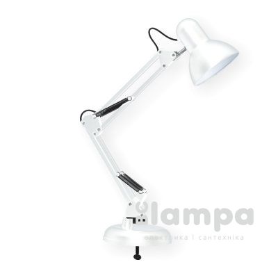 Світильник струбцина LEBRON L-TL-Tel E27 40W білий, прижим (15-11-75)