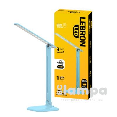 Светильник настольный LEBRON LED L-TL-L-10S-Blue 10W 4100K димер, блок питания, голубой (15-13-22)