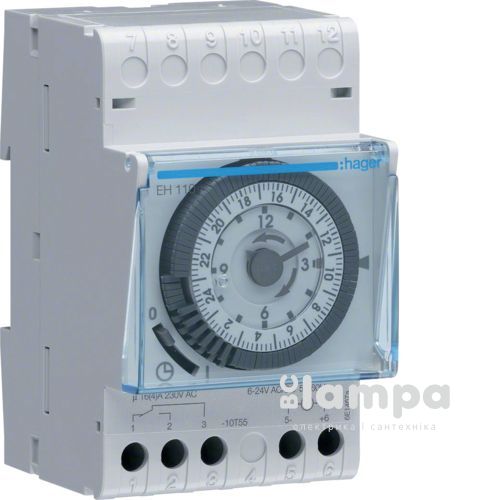 Таймер добовий EHN110 Hager DIN 16А, 1ПК, без резерва хода