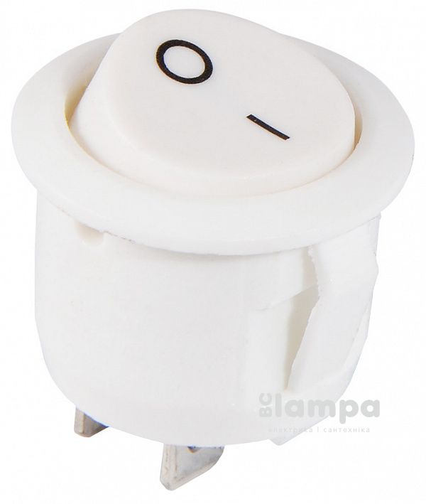 Перемикач клавішний KCD1-5-101 3А/220В WH/WH Ø19mm (A0140040068) аналог 25020119