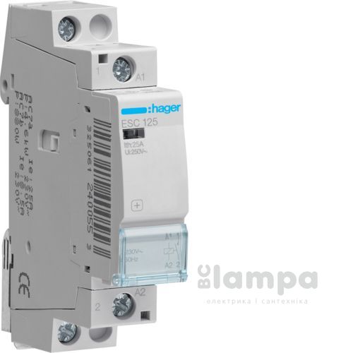 Контактор Hager ESC125 25А 1HО 230V 1мод