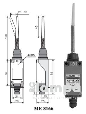 Кінцевий перемикач МЕ 8166 (пружина шпилька пластик)