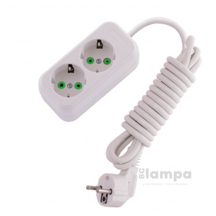 Подовжувач 2гн.  5м  з/к LEZARD LETITIA (721-0205-201)