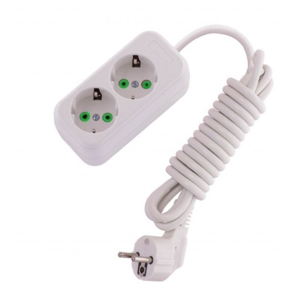 Подовжувач 2гн.  3м  з/к LEZARD LETITIA (721-0203-201)