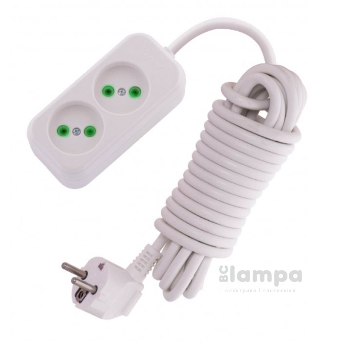 Подовжувач 2гн.  3м  без з/к LEZARD LETITIA (721-0203-203)