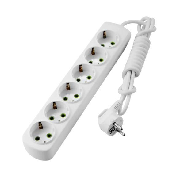 Подовжувач 6гн.  2м  с з/к LEZARD LETITIA (721-0602-601)