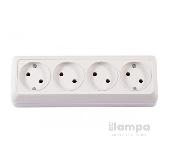 Розетка 4- на без з/к біла LUXEL OPERA (2015)