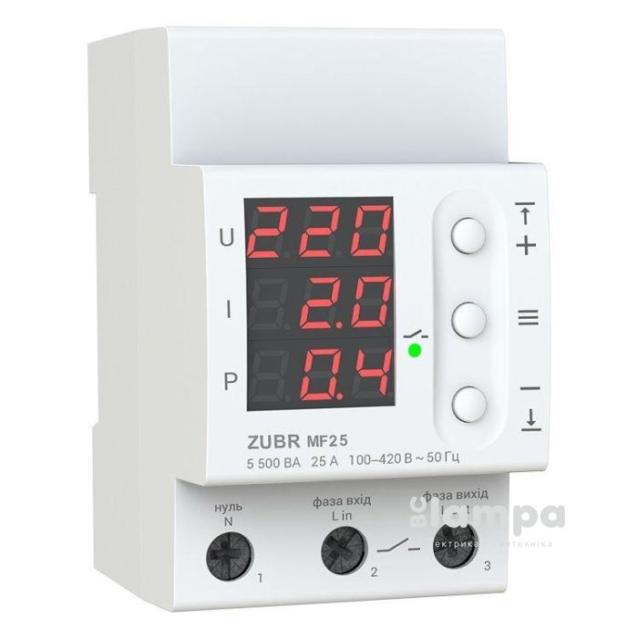 Реле напруги ZUBR модульне MF25 мультифункціональне