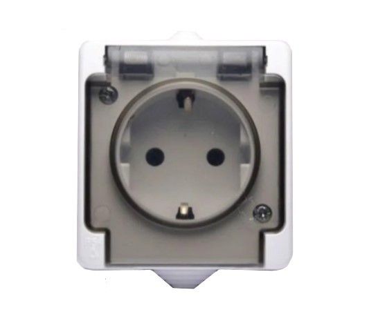 Розетка 1на з/к біла кришка/білий корпус IP54 "Nemli" (07 11 117біла)