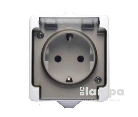 Розетка 1на з/к біла кришка/білий корпус IP54 "Nemli" (07 11 117біла)