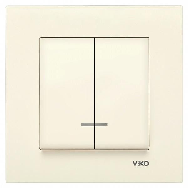 Вмикач Крем 2- кл. з "☼" ( підсвіткою) Karre VIKO (90960150)