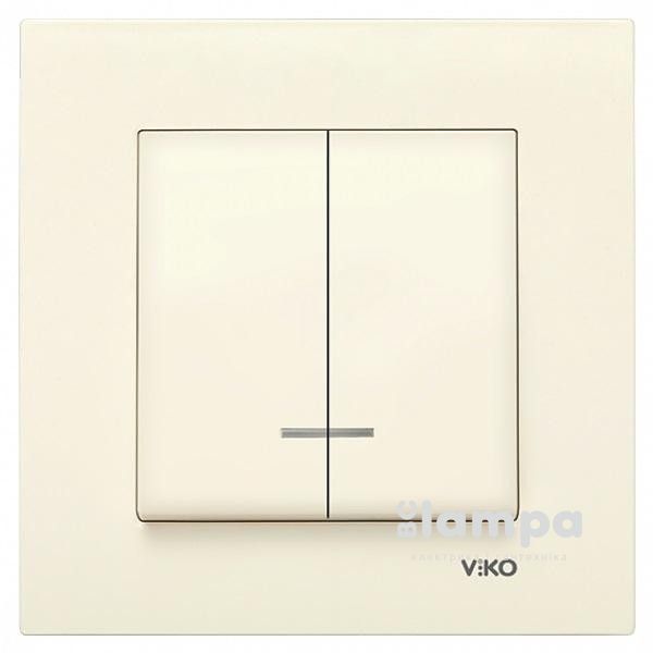 Вмикач Крем 2- кл. з "☼" ( підсвіткою) Karre VIKO (90960150)