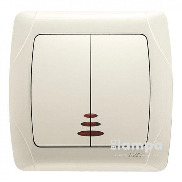 Выключатель крем 2 кл. с подсветкой VIKO CARMEN (90562050)