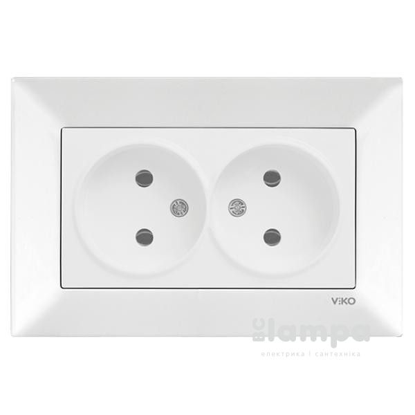Розетка Біла 2- на Viko Meridian (90970055)