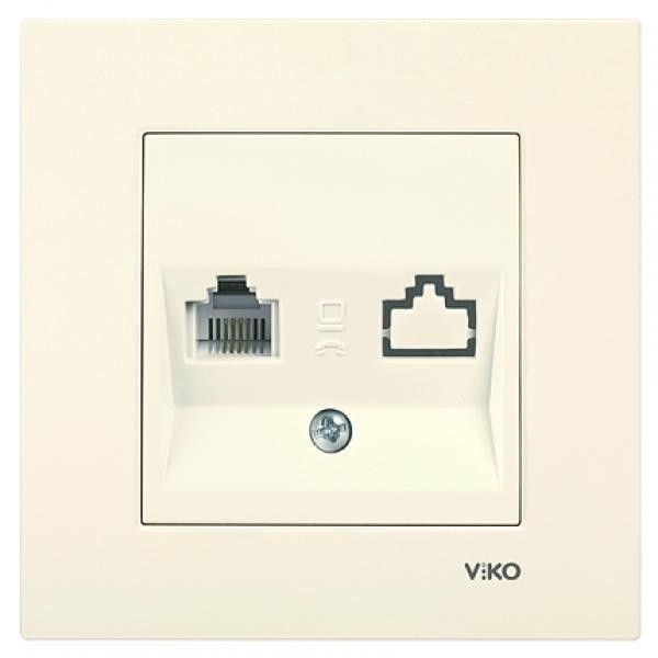 Розетка Крем TEL 1- на Karre VIKO (90960113) ☎