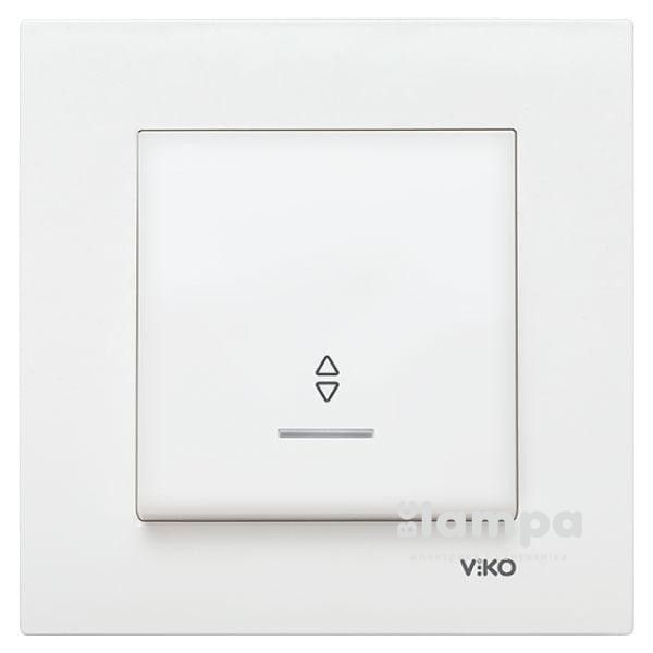 Вмикач Білий 1- кл. "↕" прохідний з "☼" ( підсвіткою) Karre VIKO (90960063)