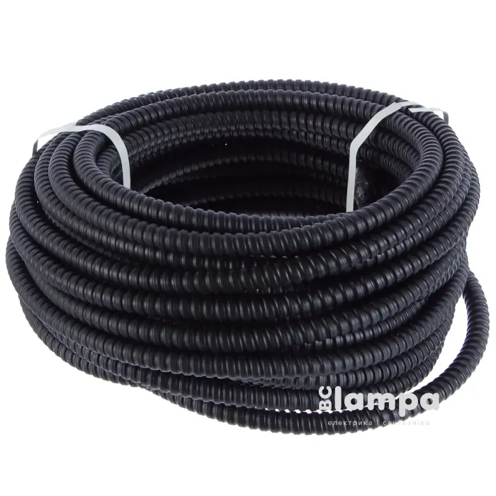 Металорукав оцинкований в ПВХ оболонці з протяжкою чорний Ø 21мм - ціна за 1м