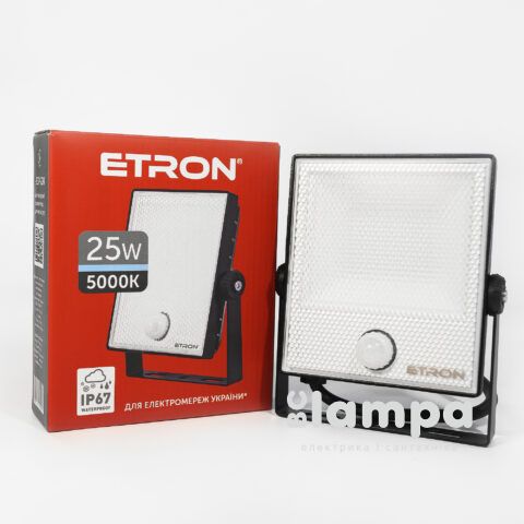 Прожектор ETRON Spotlight Power LED  25W 5000K з датчиком присутності  (1-ESP-224)