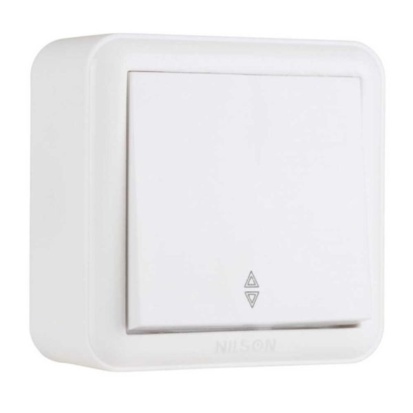 Вимикач 1-кл накл прохідний білий NILSON Unique (28111007)