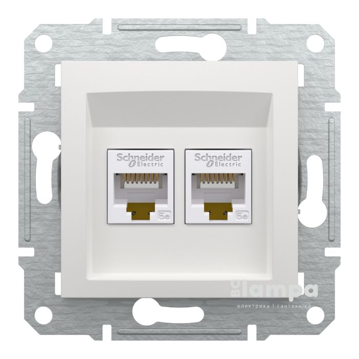 Schneider Electric Asfora біла розетка PC 2- на без рамки (ЕРН4470121)