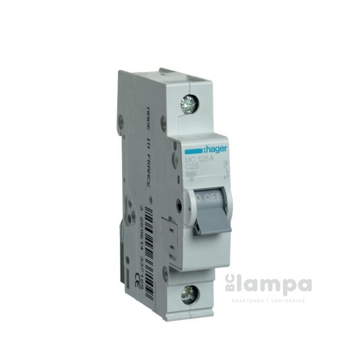 Автоматичний вимикач Hager MC125A 1p 25A C