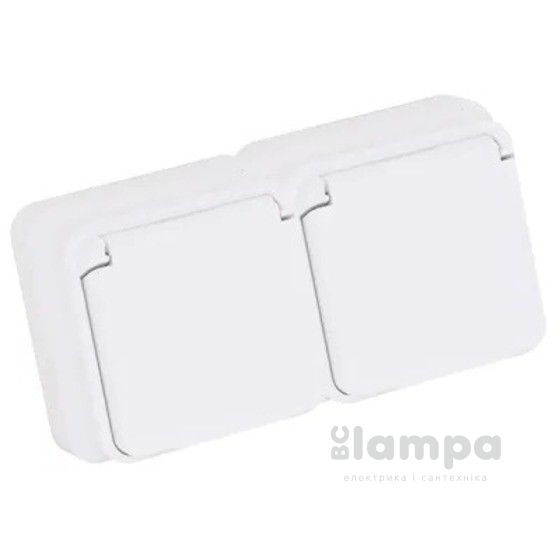 Розетка 2 - на з з/к з кришкою  біла "Misya" (05 11 195)