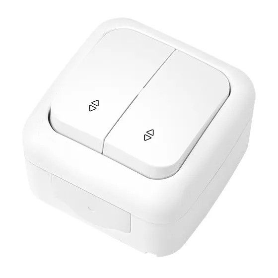 VIKO выключатель 2 кл PALMIYE белый накладной влагозащищенный проходной (90555417)