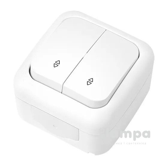 VIKO вимикач 2 кл PALMIYE белый накладной влагозащищенный проходной (90555417)