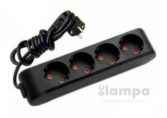 Подовжувач 4гн.  3м  без з/к VIKO Multi-let чорний (90132403)