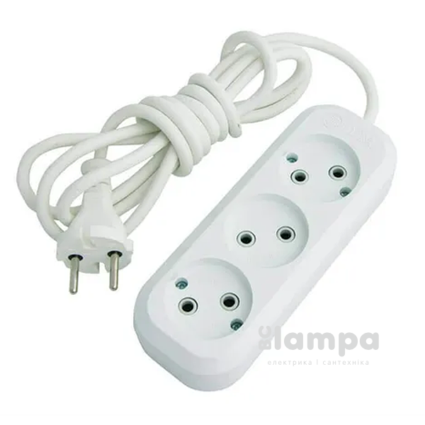 Подовжувач 3гн.  2м  без з/к LUXEL Benefice (LX-7122)