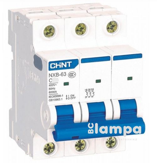 Автоматичний вимикач CHINT NXB-63 3P, С50 (814175)