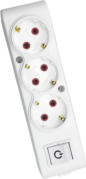 Колодка  3 гн. з з/к+ вимикач TECCO (102 302 00)