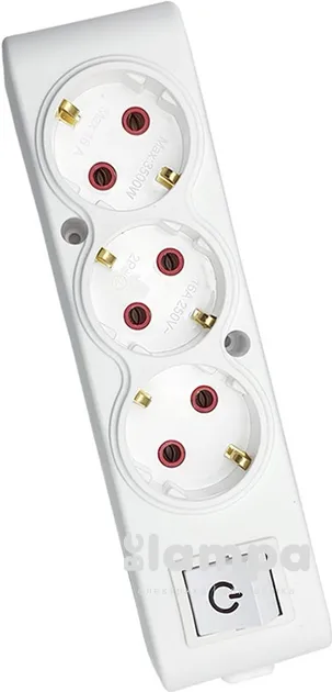 Колодка  3 гн. з з/к+ вимикач TECCO (102 302 00)