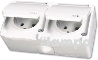 Розетка 2на з/к біла кришка/білий корпус IP54 "Nemli"(07 11 195)