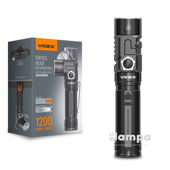 Фонарик портативний VIDEX 1200Lm 5000K (VLF-A105RH/26565)