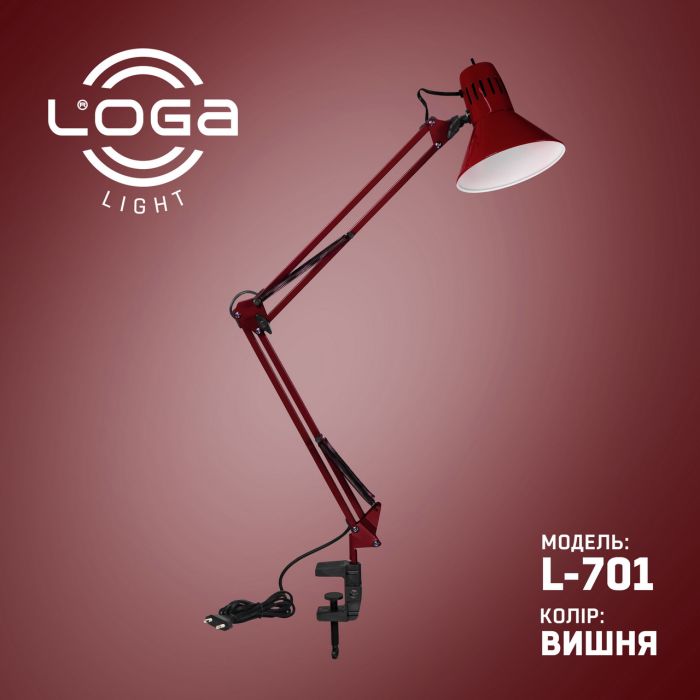 Світильник струбцина LOGA Вишня Е27  (L 600)