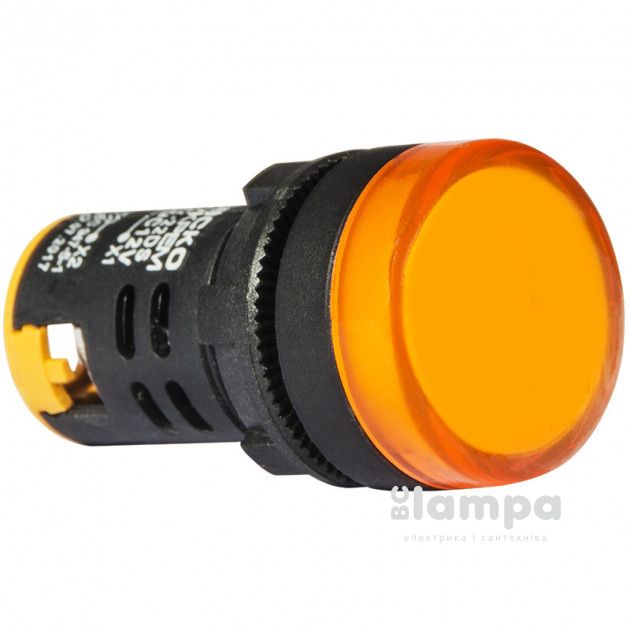 Арматура светосигнальная AD22-22DS желтая 12V  plastic (0140030161)
