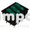 Переключатель 3-х клавишный KSD2-3101N GR/B 220V зеленый с подсветкой (А0140040121)