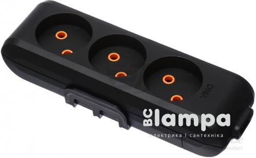 Колодка  3 гн. без з/к VIKO Multi-Let чорна (90132300)