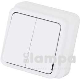 Выключатель 2-й наружный белый IP20 "Misya" (05 11 103)