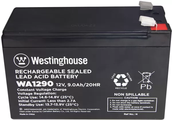 Акумулятор terminal WESTINGHOUSE 12V  9Ah F2 (WA1290N-F2)