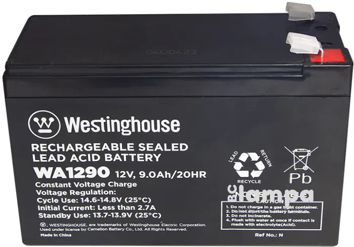 Акумулятор terminal WESTINGHOUSE 12V  9Ah F2 (WA1290N-F2)