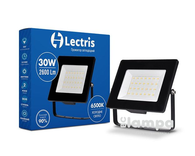 Прожектор LECTRIS LED  30W 6500K IP65 2600Lm 185-265V (1-LC-3003)