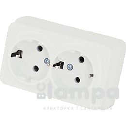 Розетка 2 - на  з з/к  накладна  біла IP20 "Misya" (05 11 150)