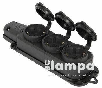 Розетка Tp Electric 3 - на  з/к 16А з кришками каучук три фази вхід червонаIP44 (3101-314-0300)