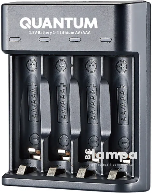 Зарядний пристрій Quantum QM-BC3040 для Lithium 1.5V акум. AA/AAA 4-slot (USB)