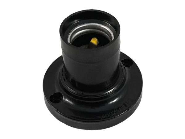 Патрон чорний, бакеліт настінний прямий Е27 Lemanso (LM2521/LM129)