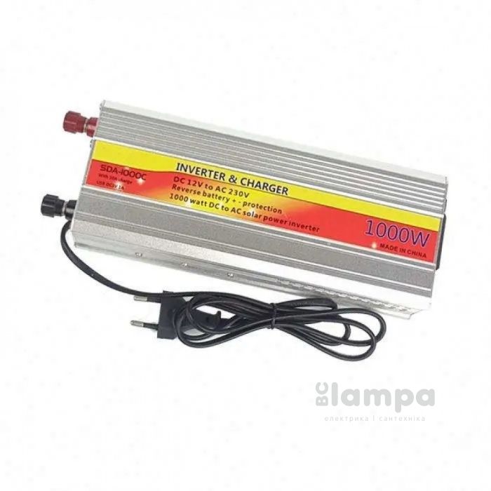 Інвертор з 12V в 220V SAA-1000C з зарядкою 10A +USB (30-1312)