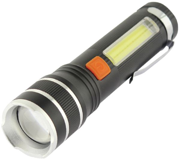 Ліхтар QUANTUM ручний Helper 10W LED zoom+COB з USB (QM-FL1032)