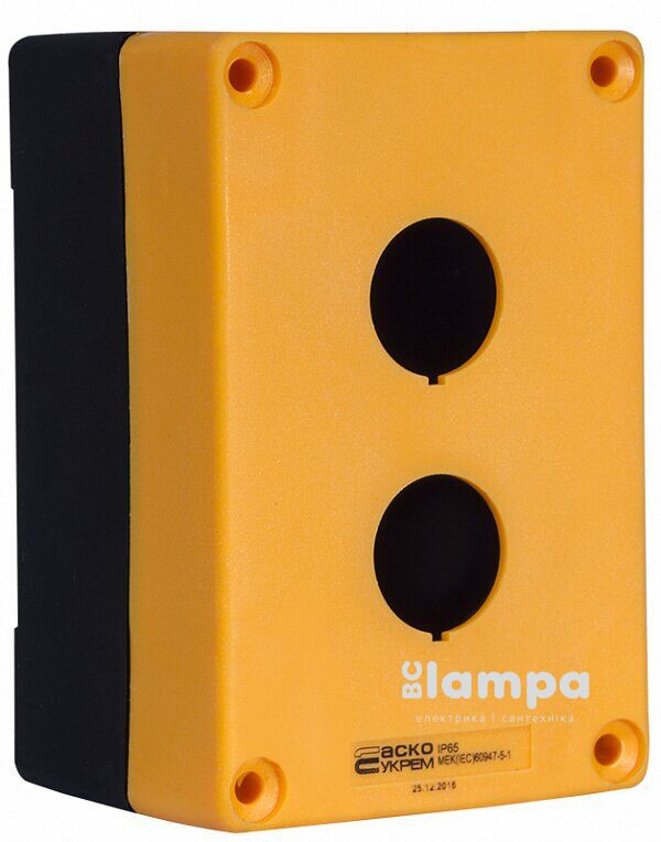 Пост/корпус кнопкового поста HJ9-2 2- місний жовтий (0140020036)